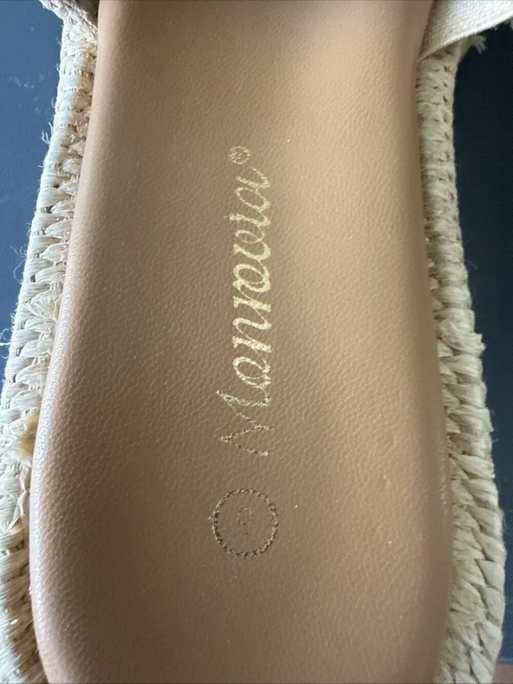 Platform Sandals Raffia Espadrilles Slip On Slides Summer Sz 6 Natural Beige